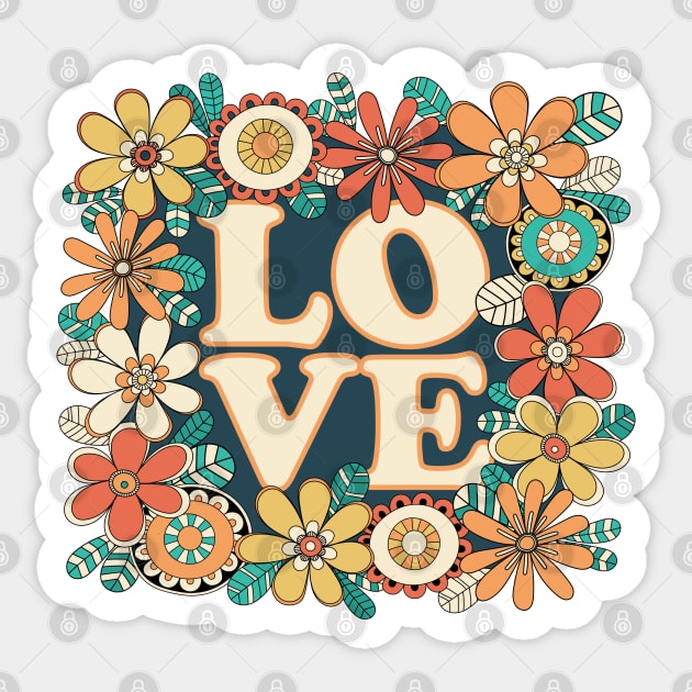 Love Floral Doodle Illustration Sticker by tramasdesign